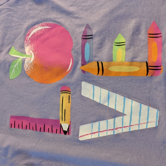 🌈 girls children's place size 14 lavender School theme love t-shirt - Picture 2 of 5